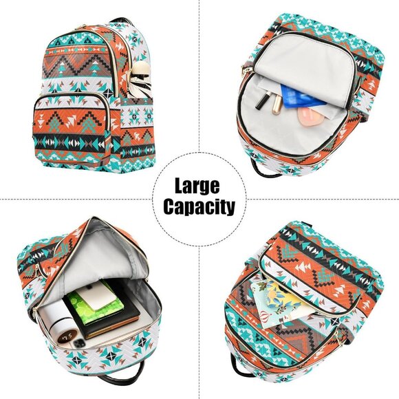 Western Aztec Quilted Mini Backpack Purse for Women Stylish and Water Resistant
